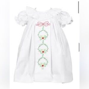 White Dress with Embroidered Floral Design
